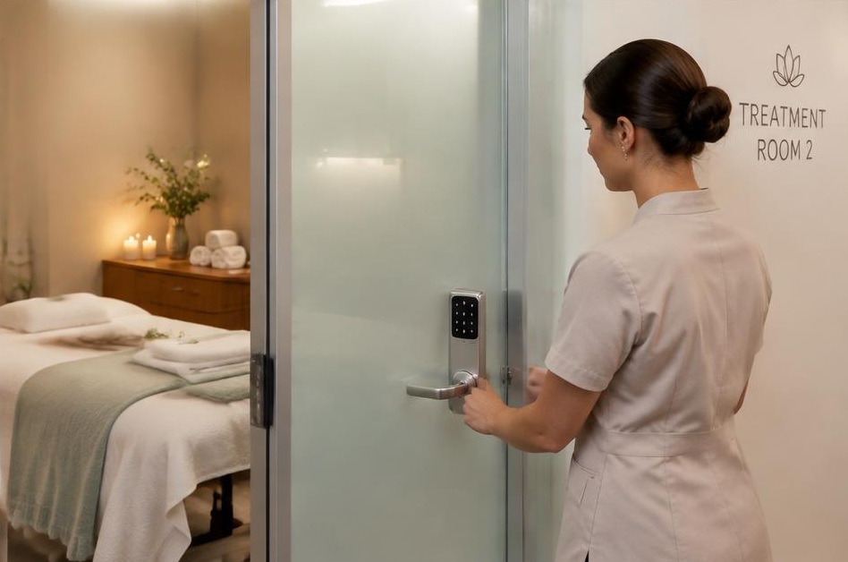 Smart lock access for wellness centers