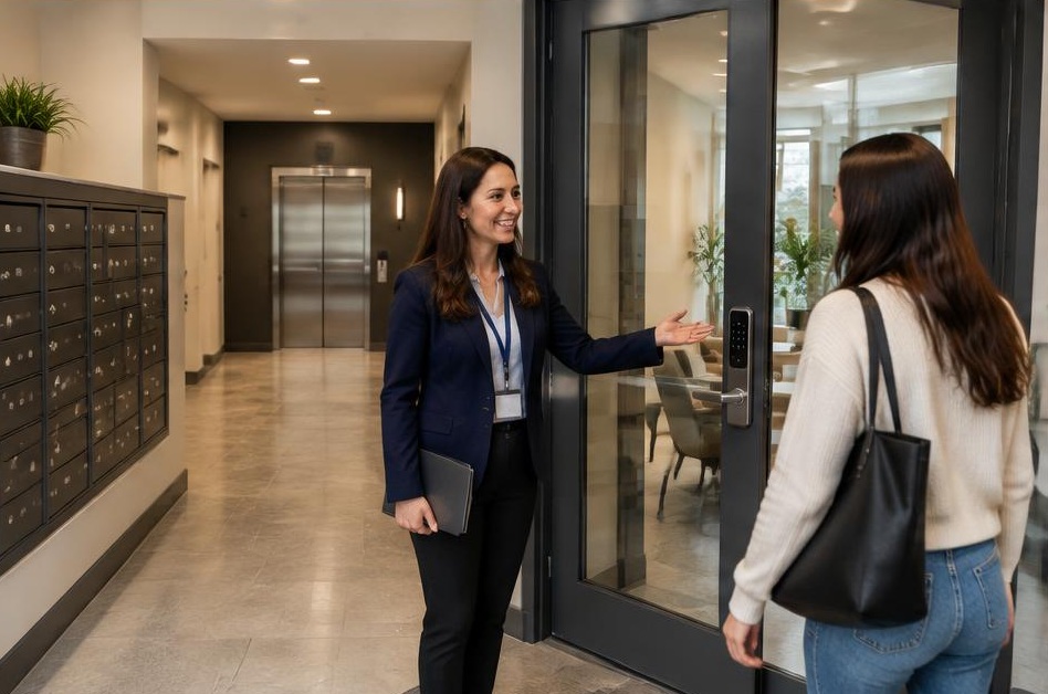 Smart lock access for multifamily buildings