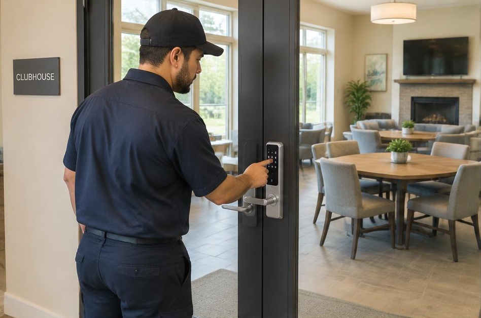 Smart lock access for clubhouses and community rooms