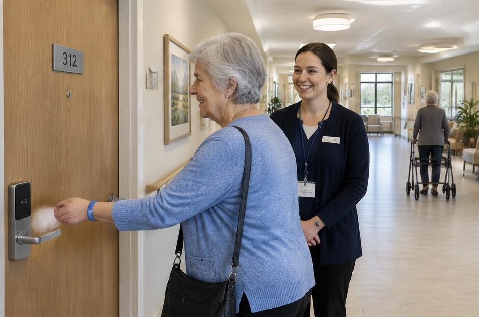 Smart lock access for senior living